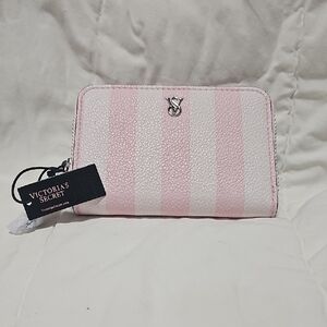 Victoria's Secret Striped Pink and White Wallet